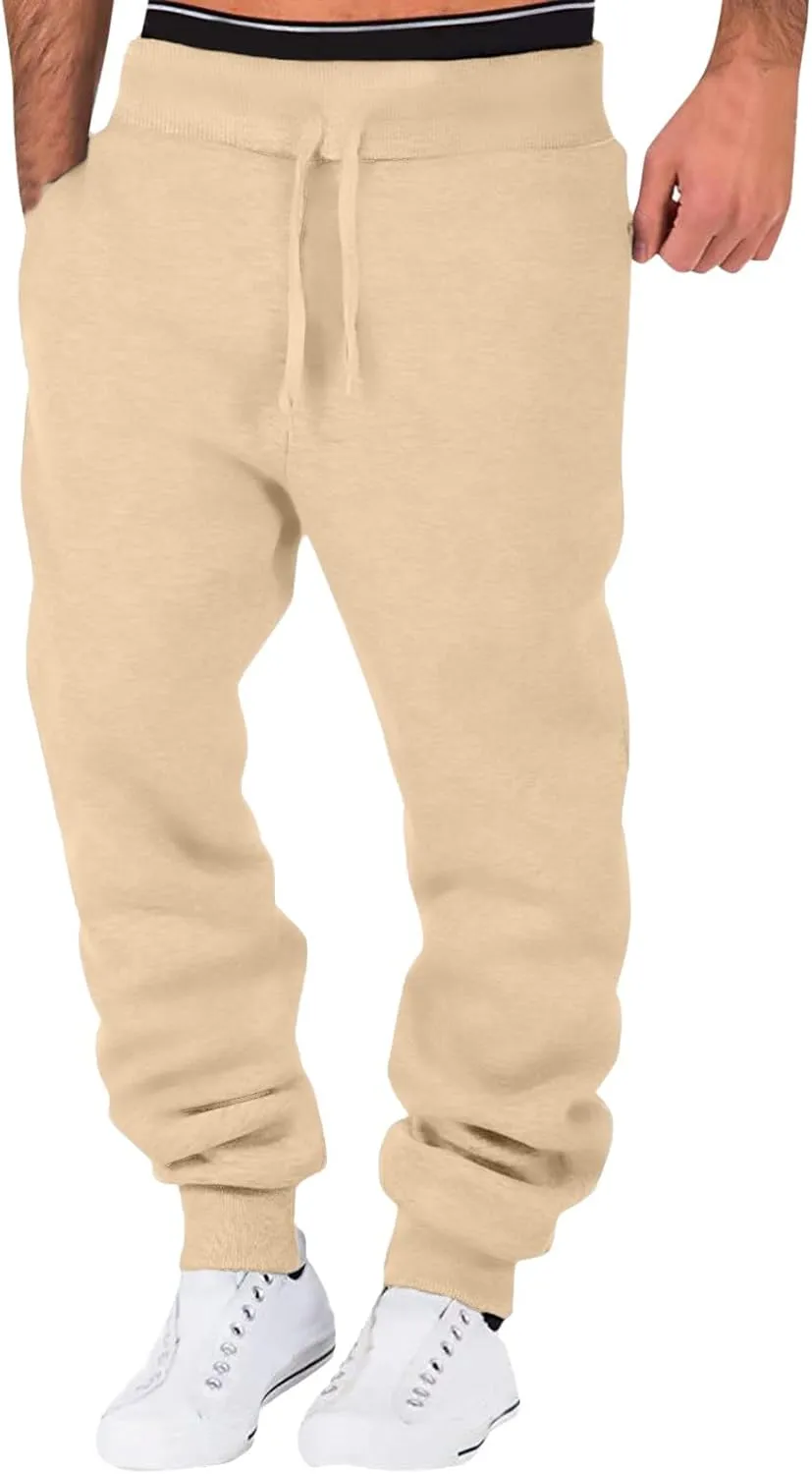 Big and Tall Sweatpants for Men Bottoms Slim Fit Sports Trousers with Zip Pockets Mens Cargo Sweatpants Heavyweight