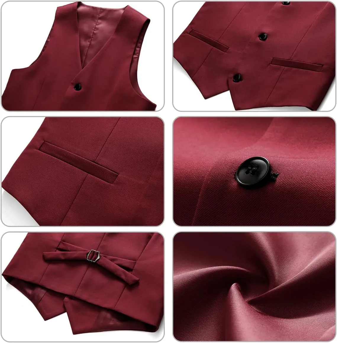 Boy Suits 2 Piece Slim Fit Formal Set with Vest Pants for Kids Wedding Ring Bearer Party Dresswear Outfit