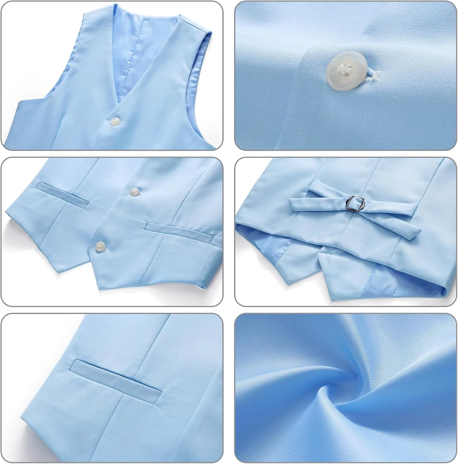 Boy Suits 2 Piece Slim Fit Formal Set with Vest Pants for Kids Wedding Ring Bearer Party Dresswear Outfit