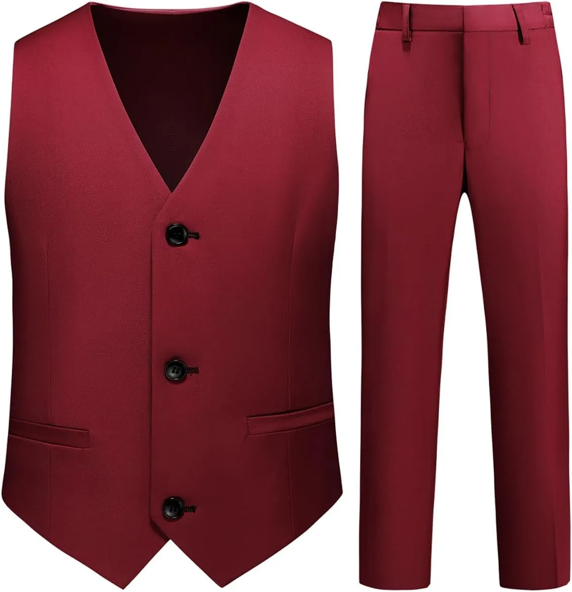Boy Suits 2 Piece Slim Fit Formal Set with Vest Pants for Kids Wedding Ring Bearer Party Dresswear Outfit
