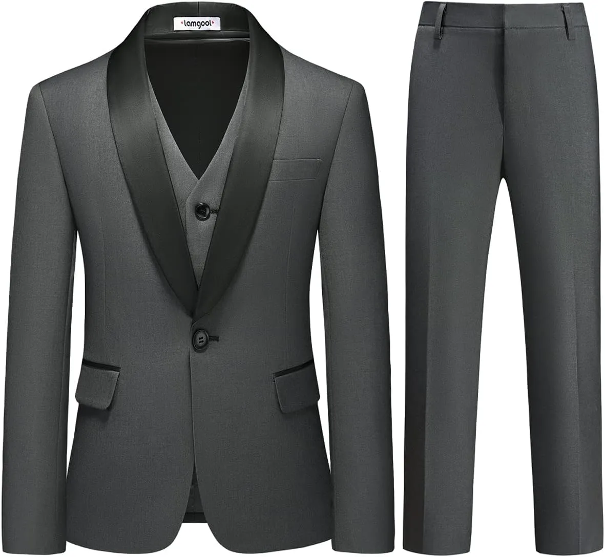Boy Suits 3 Piece Slim Fit Formal Suit Set with Tuxedo Jacket Vest Pants for Kids Wedding Ring Bearer Party