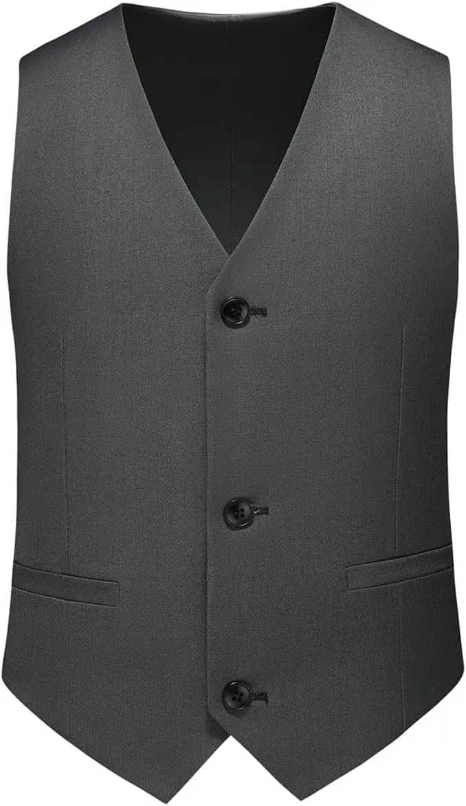 Boy Suits 3 Piece Slim Fit Formal Suit Set with Tuxedo Jacket Vest Pants for Kids Wedding Ring Bearer Party