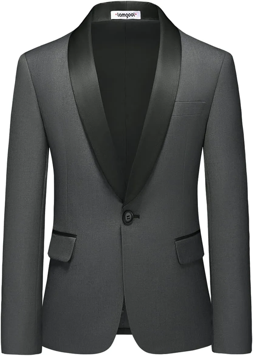 Boy Suits 3 Piece Slim Fit Formal Suit Set with Tuxedo Jacket Vest Pants for Kids Wedding Ring Bearer Party