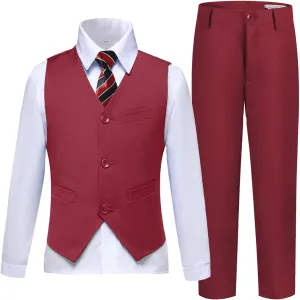 Boys Suit Kids Suits Tuxedo for Boys Toddler Vest Pants Set Ring Bearer Outfit Dress Clothes