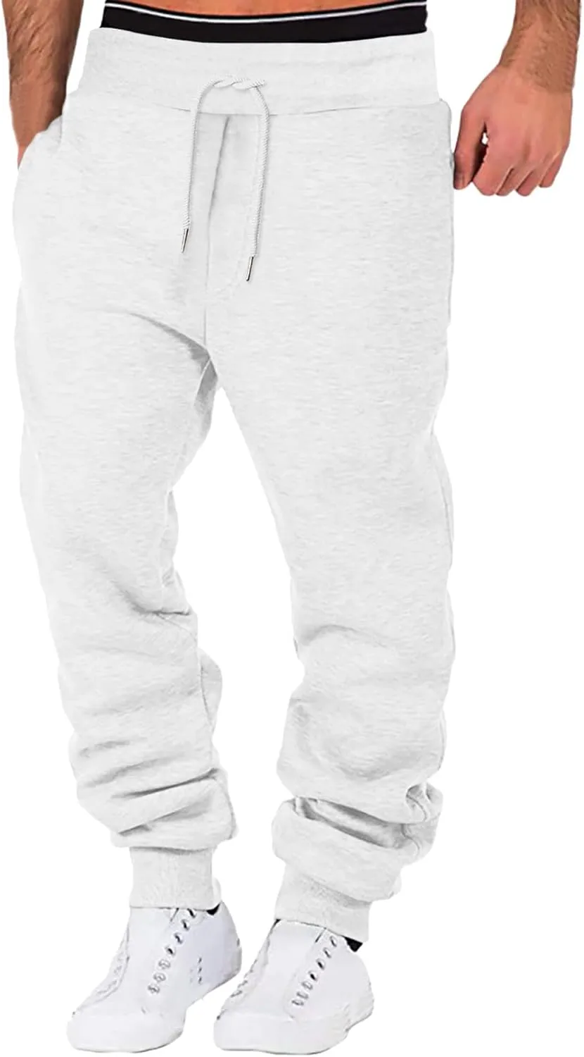 Cargo Trousers for Men Fitness Sports Trousers Drawstring Rope Loose Elastic Joggers Solid Casual Outdoor Long Pants