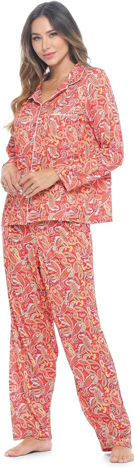Casual Nights Womens Pajamas Set  Pants and Long Sleeve Sleep Wear for Ladies