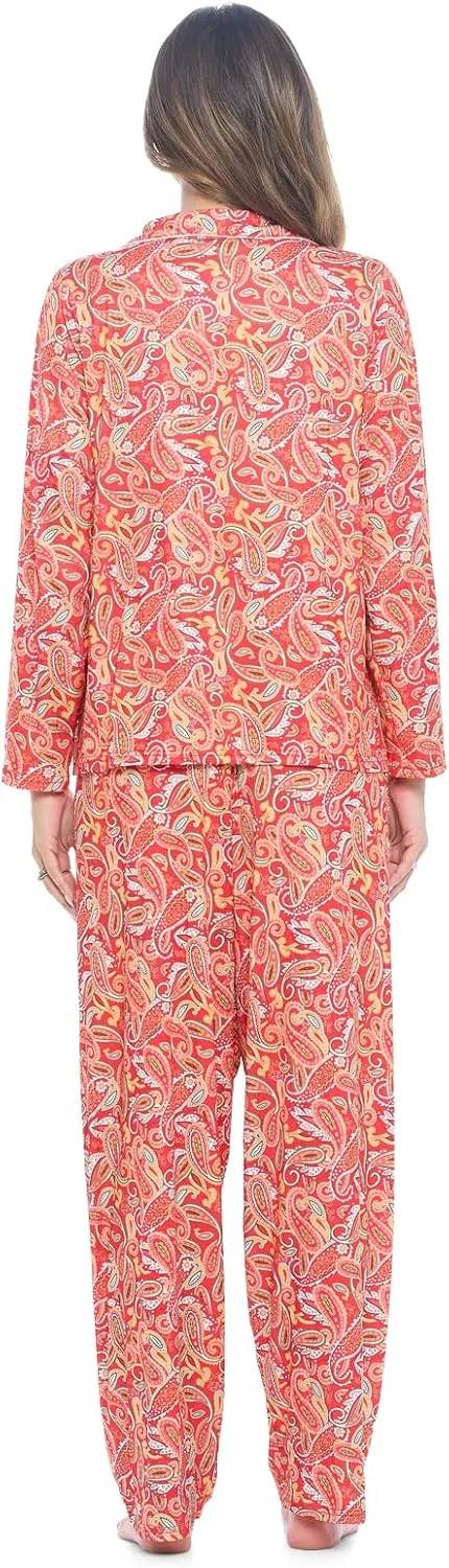 Casual Nights Womens Pajamas Set  Pants and Long Sleeve Sleep Wear for Ladies