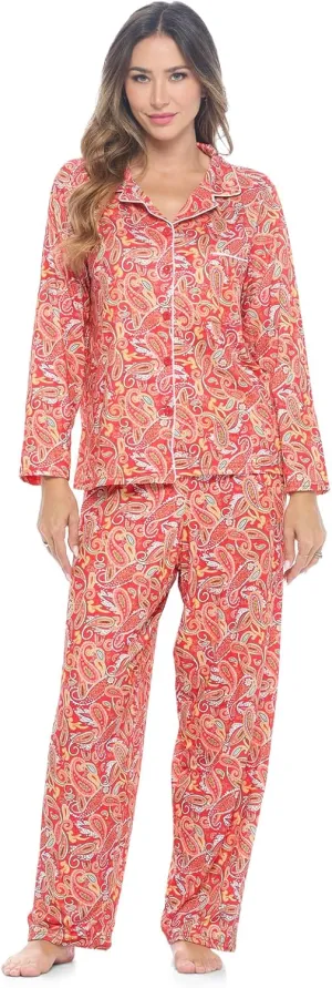 Casual Nights Womens Pajamas Set  Pants and Long Sleeve Sleep Wear for Ladies
