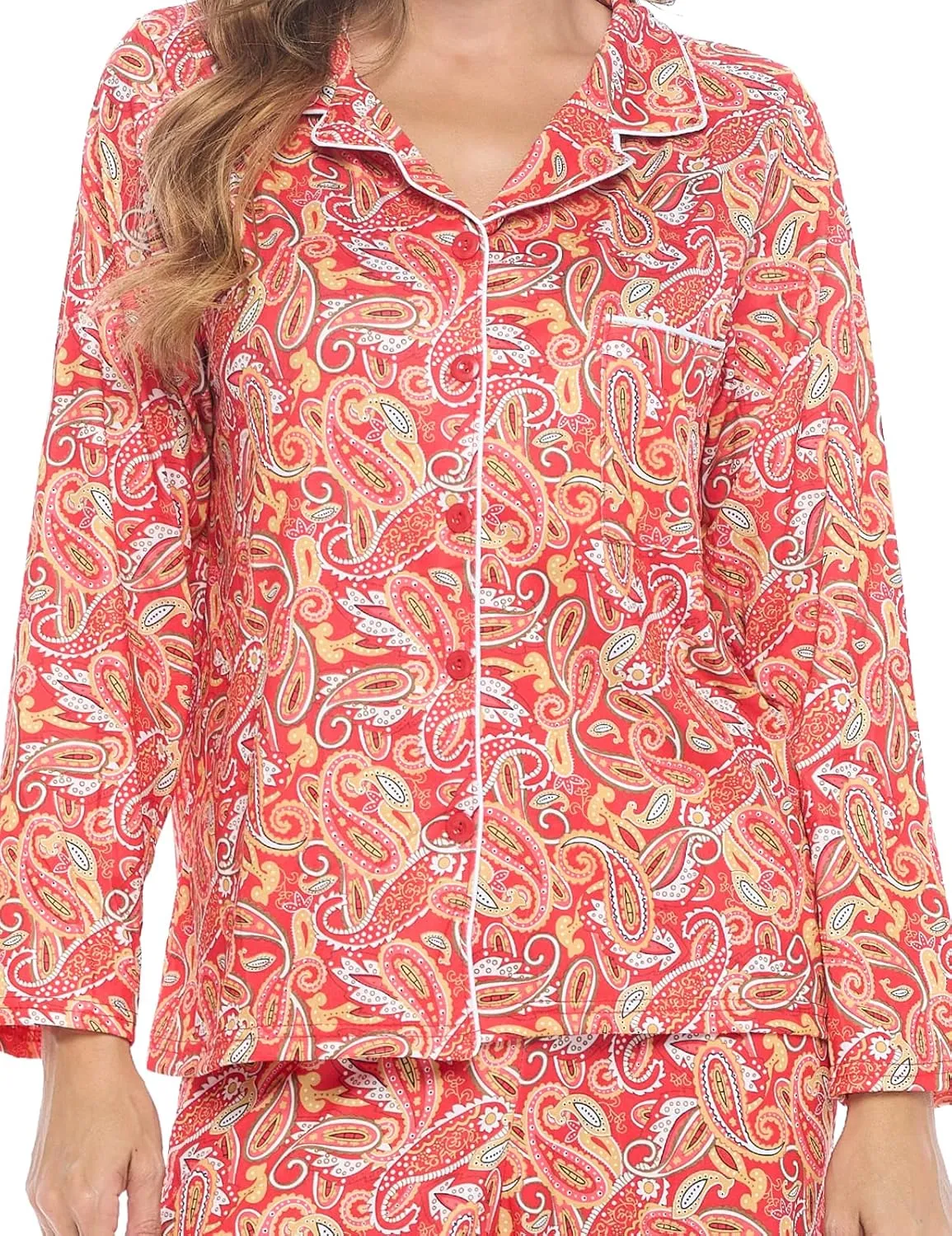 Casual Nights Womens Pajamas Set  Pants and Long Sleeve Sleep Wear for Ladies