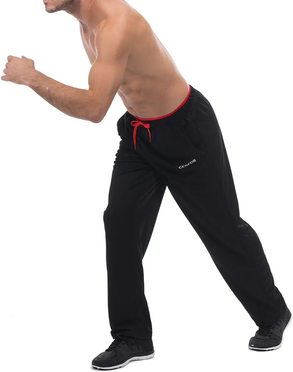 CENFOR Men's Sweatpants with Pockets Open Bottom Workout Pants, for Athletic, Jogging, Training, Casual