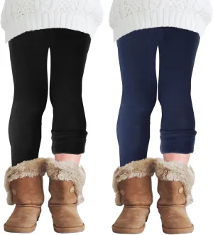 Chuarry Girls Winter Leggings Fleece Lined Warm Basic Pants Thick for Kid Toddler