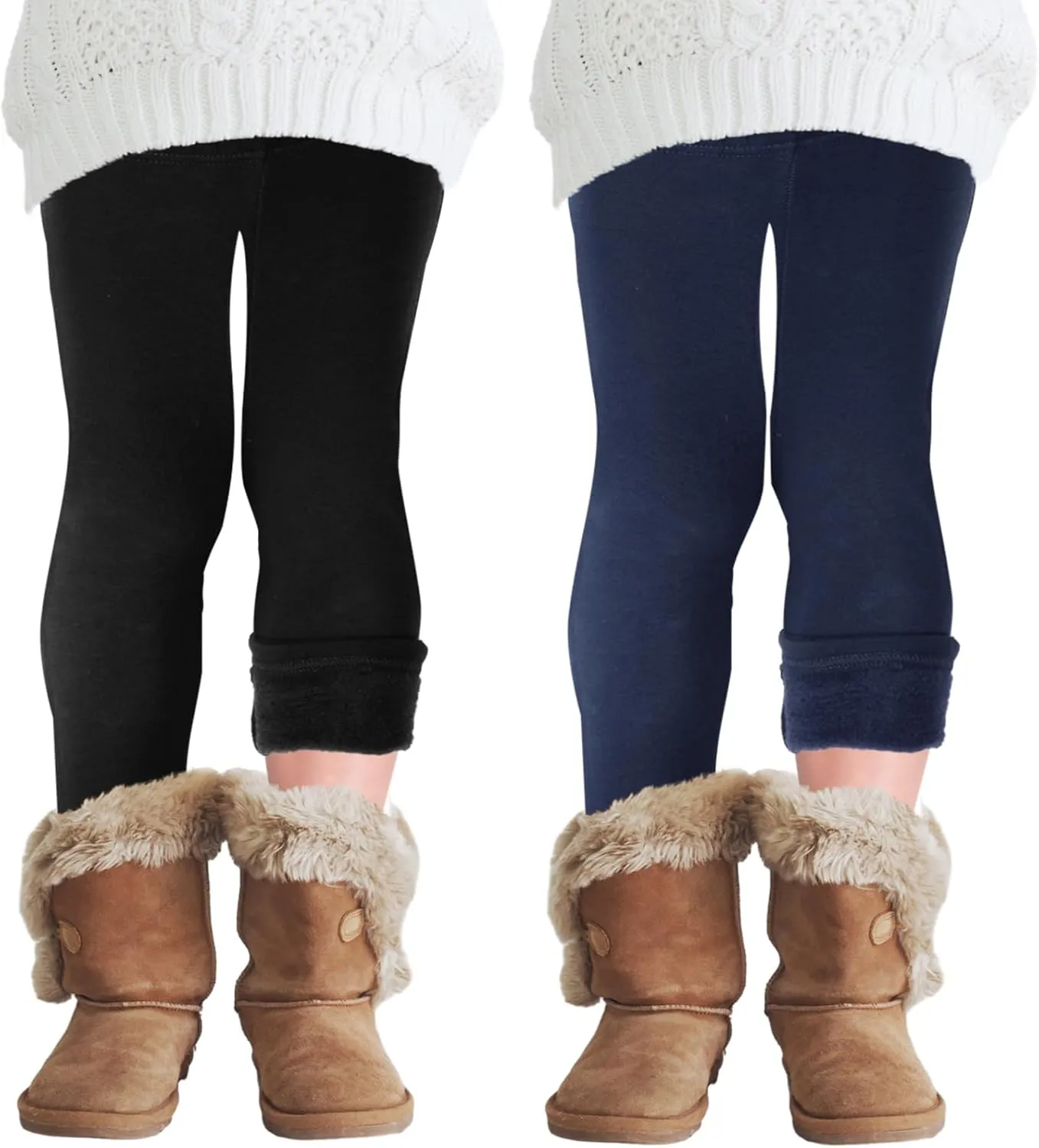 Chuarry Girls Winter Leggings Fleece Lined Warm Basic Pants Thick for Kid Toddler