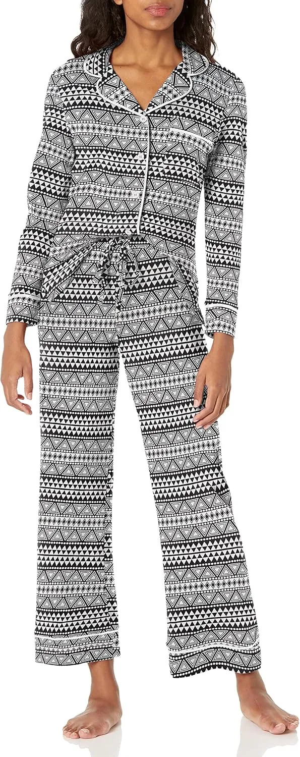 Cosabella Women's Bella Printed Petite Long Sleeve Top & Pant Pajama Set