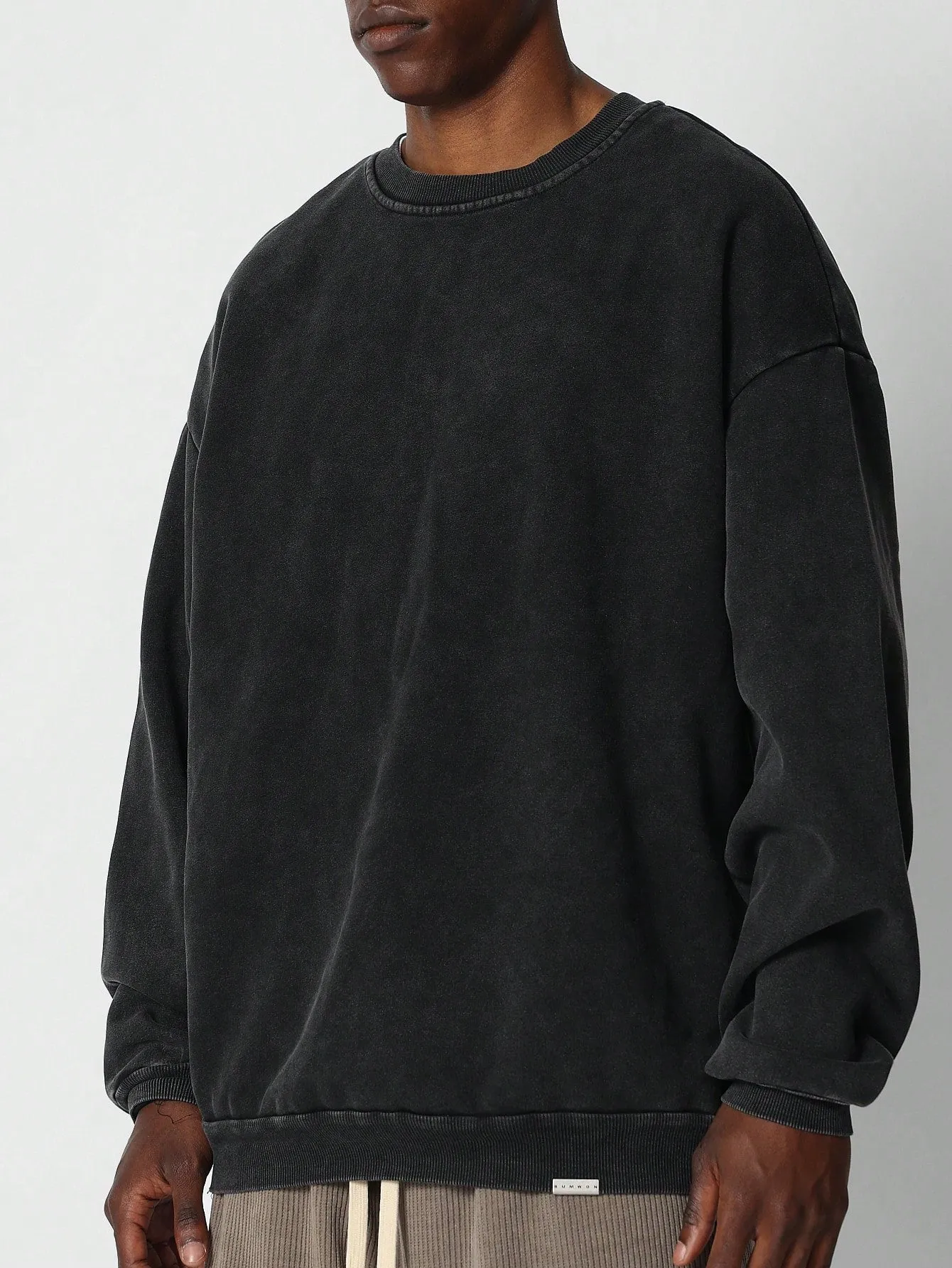Crew Neck Sweatshirt With Side Snaps And Applique