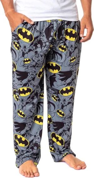 DC Comics Batman Mens' Bat Symbol Icon Retro Character Sleep Pajama Pants