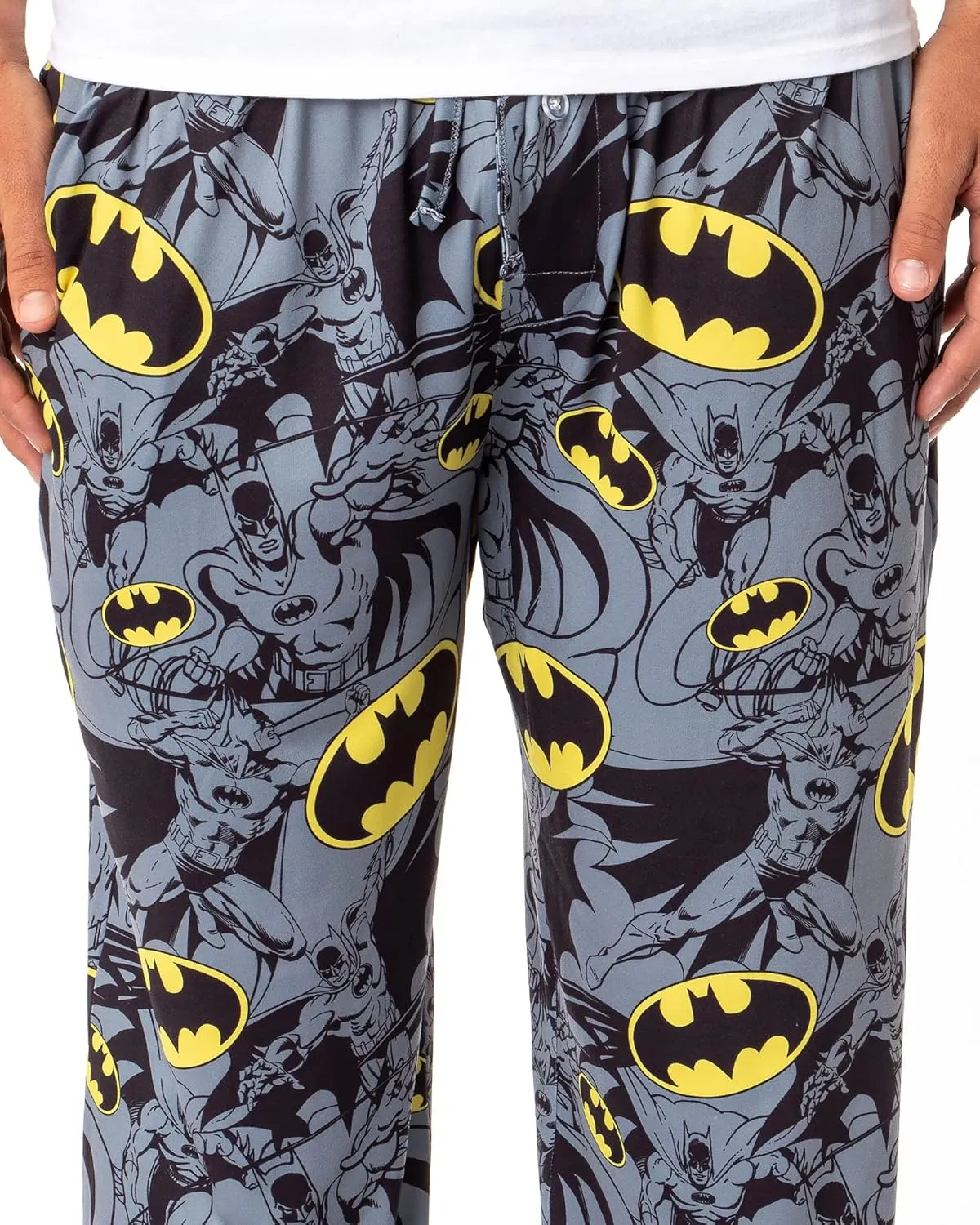 DC Comics Batman Mens' Bat Symbol Icon Retro Character Sleep Pajama Pants