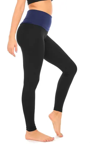 DEAR SPARKLE Fold Over Yoga Pants for Women Cotton Leggings Foldover High Waist Leggings Plus Size (C6 F)