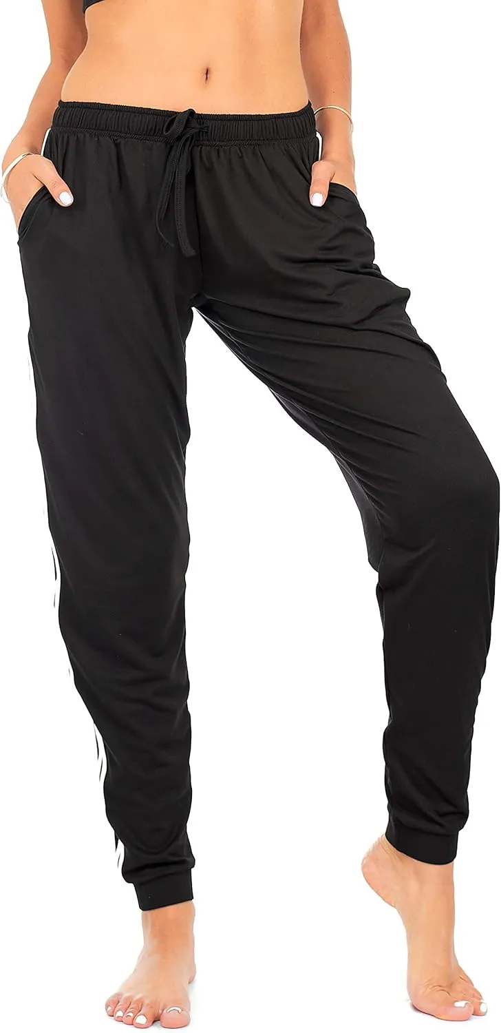 DEAR SPARKLE Workout Jogger for Women Stripe Side Drawstring Lightweight Joggers Yoga Striped Sweatpants   Plus (P7 R)