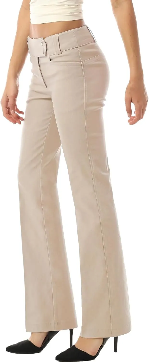 Design by Olivia Women's Ultra Stretch Comfy Millennium Bootcut Dress Pants Work Business Office Trousers