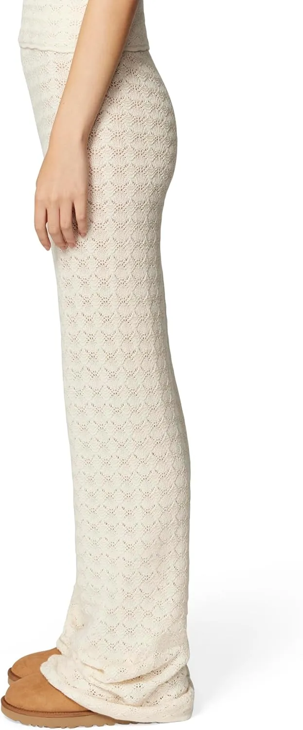 florence by mills Women's Le Pointelle Sweater Lace Wide Leg Pant