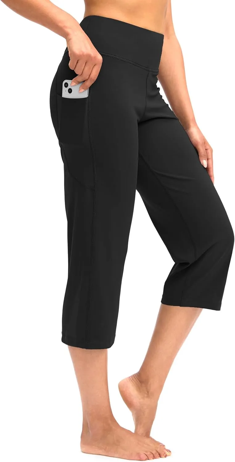 G Gradual Capri Pants for Women High Waist Workout Yoga Pants with Pockets Tummy Control Leggings Crop Straight