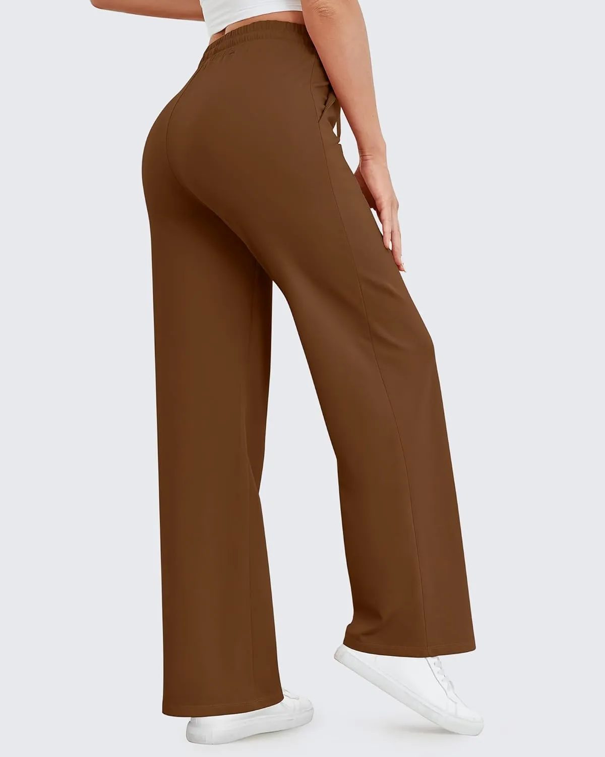 G4Free Wide Leg Yoga Pants with Pockets for Women Sweatpants Casual Drawstring Stretch Pants Petite/Regular/Tall