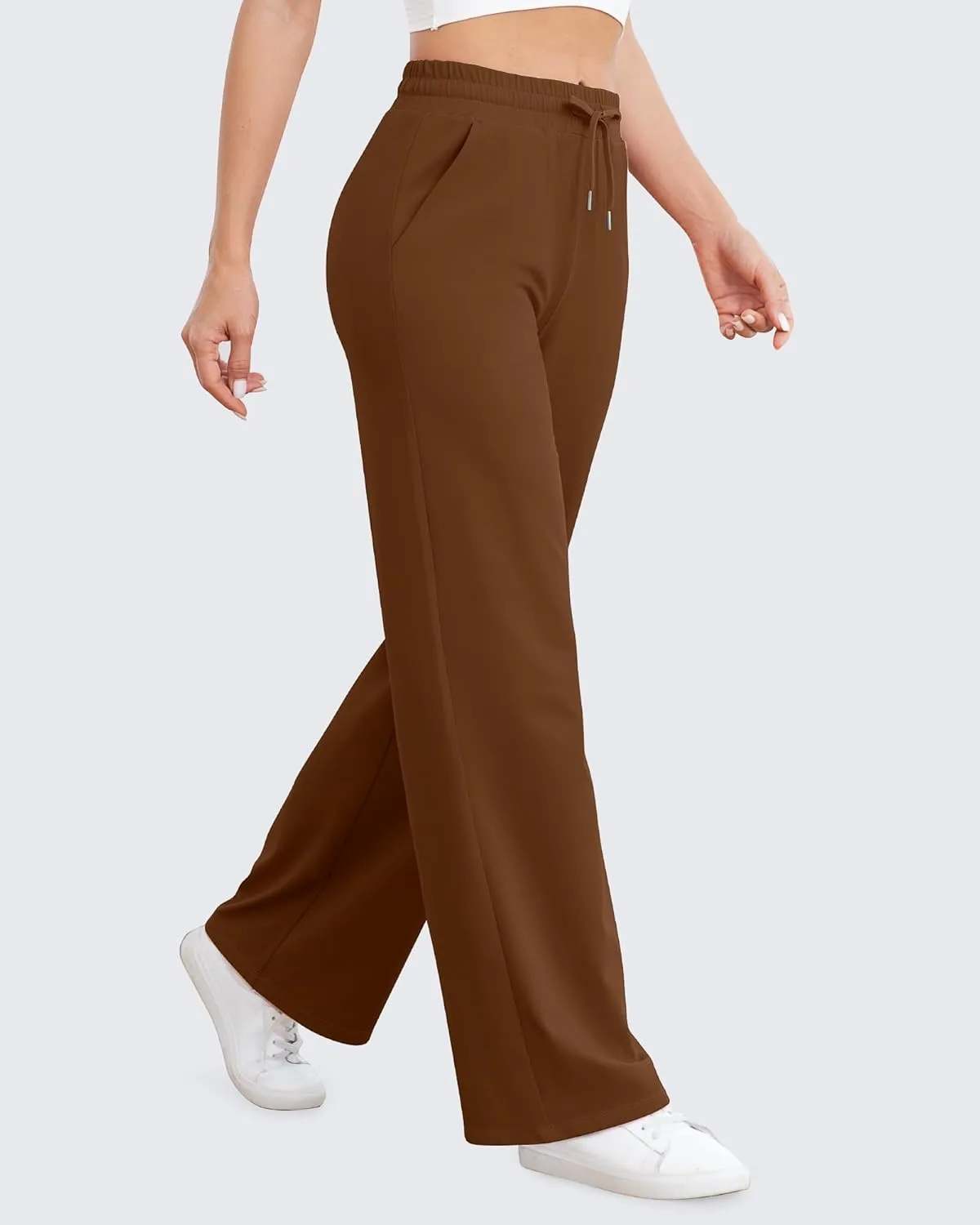 G4Free Wide Leg Yoga Pants with Pockets for Women Sweatpants Casual Drawstring Stretch Pants Petite/Regular/Tall