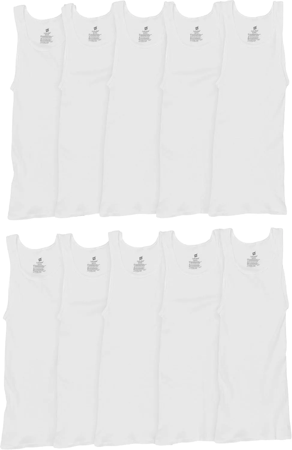 Hanes Mens 9Pack White A-Shirts Tagless Undershirts Tanks Tank Tops S