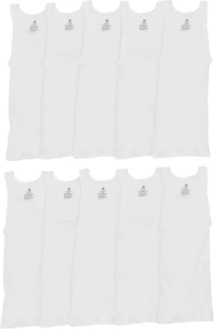 Hanes Mens 9Pack White A-Shirts Tagless Undershirts Tanks Tank Tops S