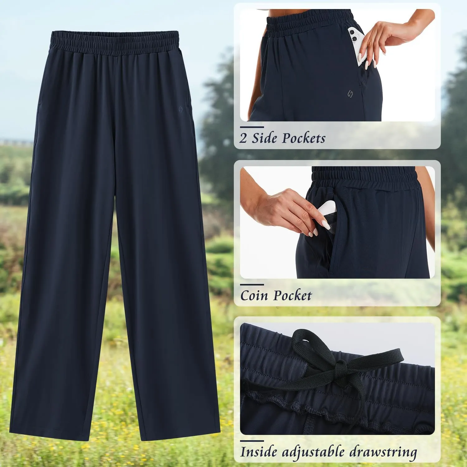 HOdo 32"/34"/36" Inseam Womens Tall Yoga Sweatpants Quick Dry Long Joggers Lounge Yoga Pants with Pockets