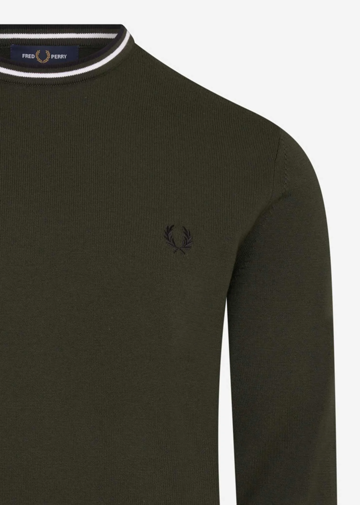 Klassischer Pullover mit Rundhalsausschnitt - jagdgrn