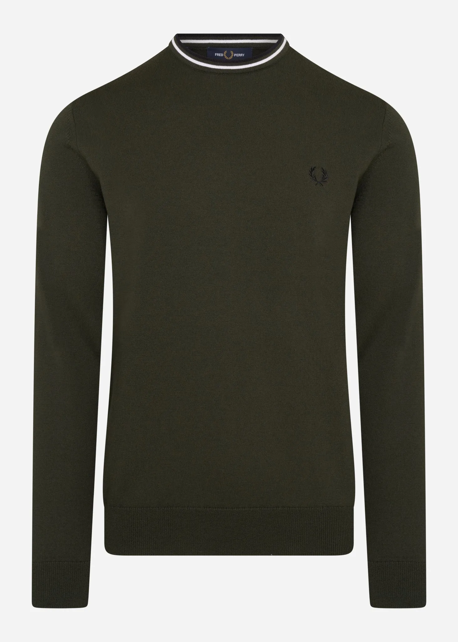 Klassischer Pullover mit Rundhalsausschnitt - jagdgrn