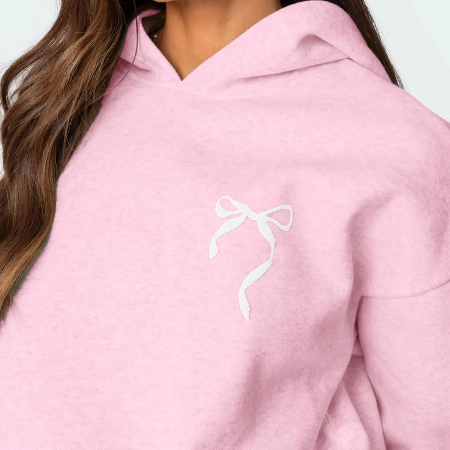 KMBANGI Women Bow 2 Piece Sweatsuit Sets Oversized Hoodie Wide Leg Sweatpants Y2k Sweat Sets Outfits Tracksuit