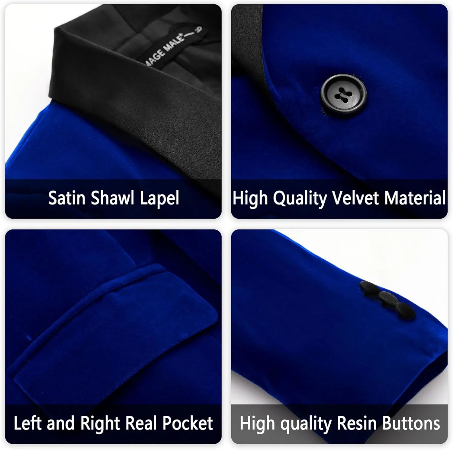 MAGE MALE Boys Velvet 3 Pieces Suit Multiple Colour Jacket Pants Set for Wedding Prom Party Tuxedo with Kids Suspenders