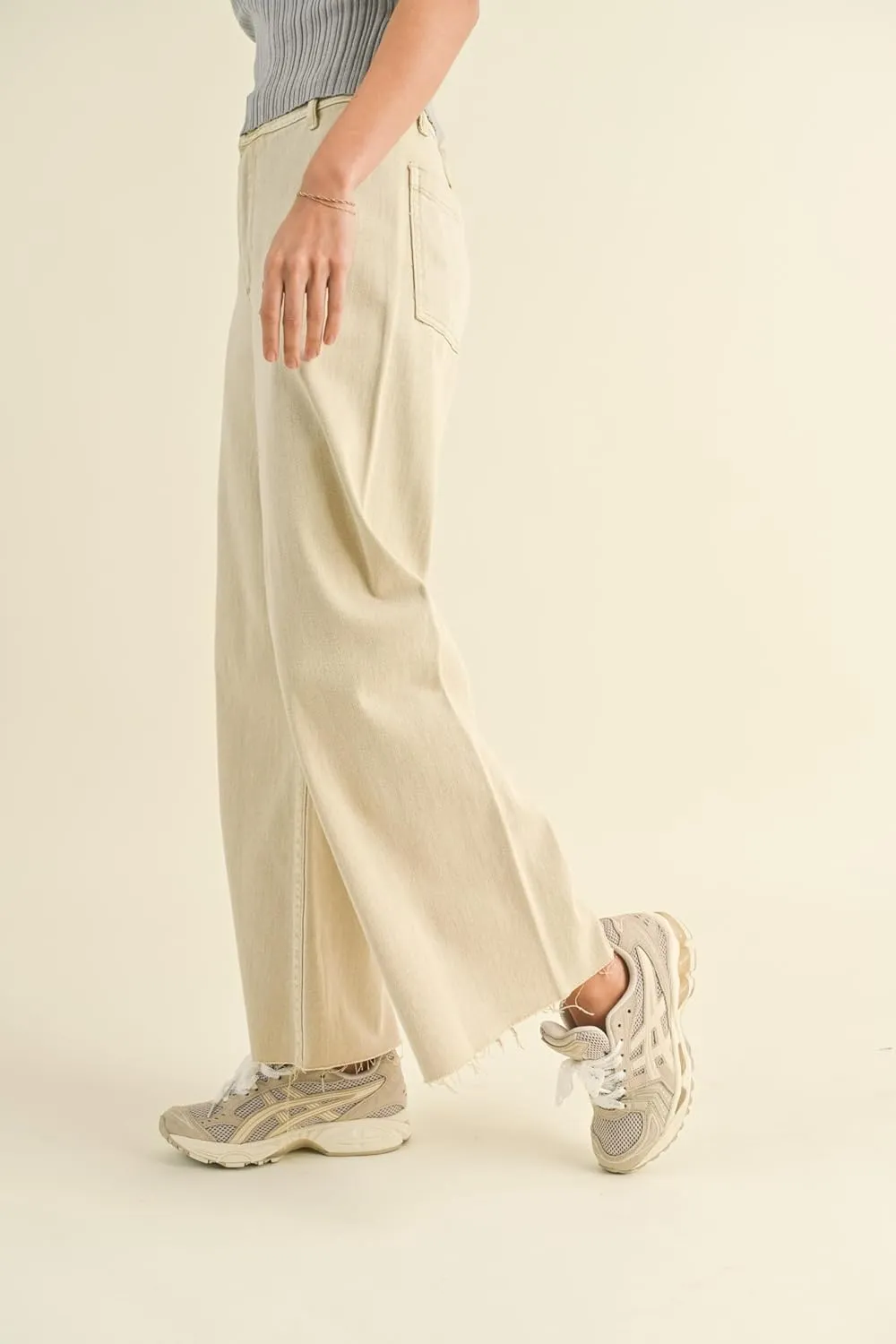 Miou Muse - Straight Wide Leg Denim Pants - MMP623