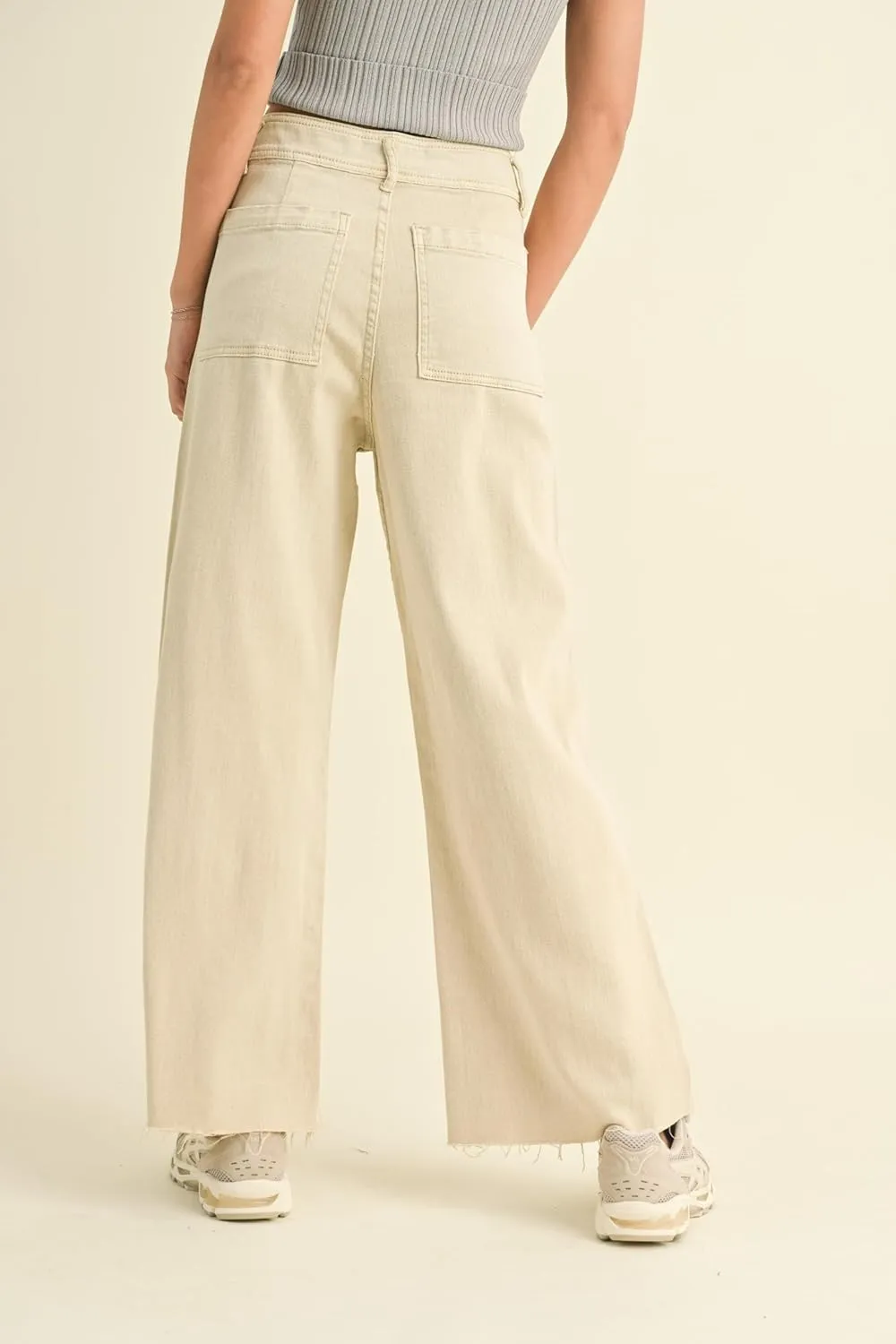 Miou Muse - Straight Wide Leg Denim Pants - MMP623