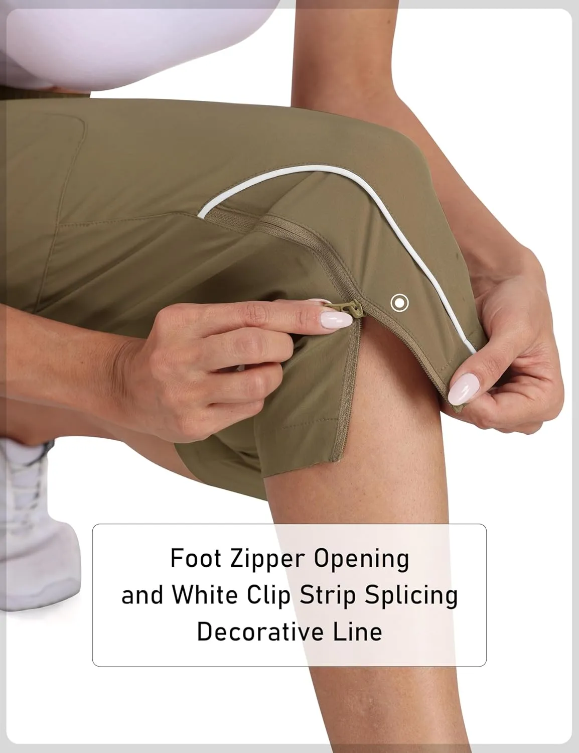 MoFiz Capri Pants for Women Lightweight Casual Summer Trip Loose Shorts with Zipper Pockets