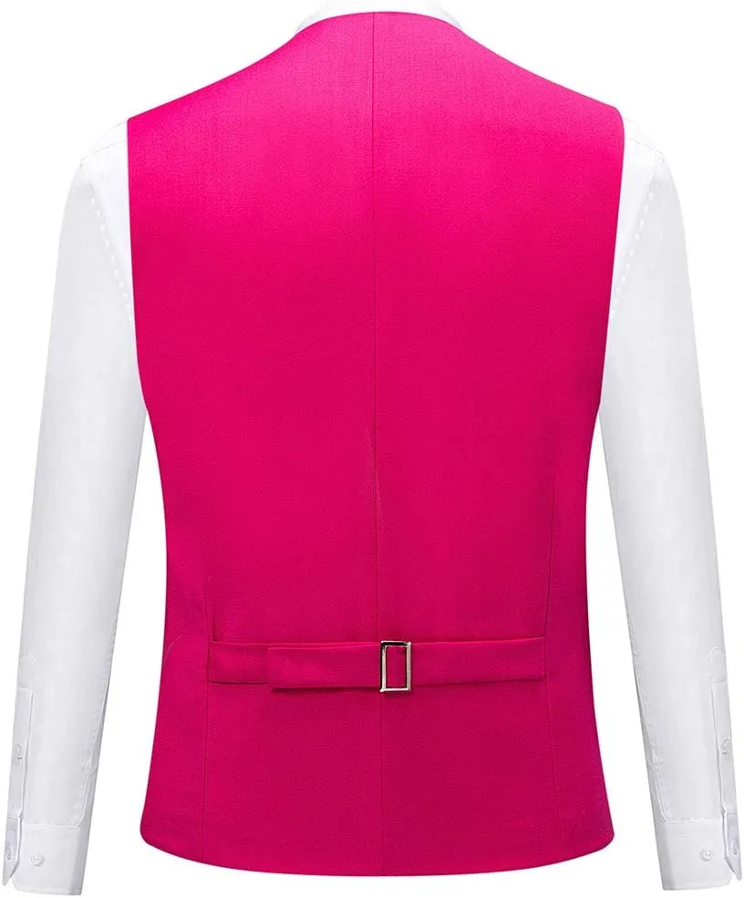 MOGU Mens Slim Fit 3 Piece Suit Blazer Jacket Pants and Vest Set