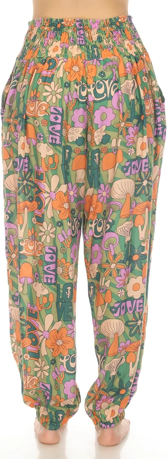 Mushroom Love Print Harem Pants