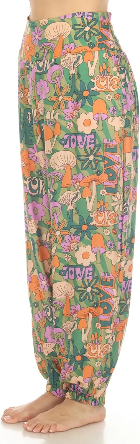 Mushroom Love Print Harem Pants