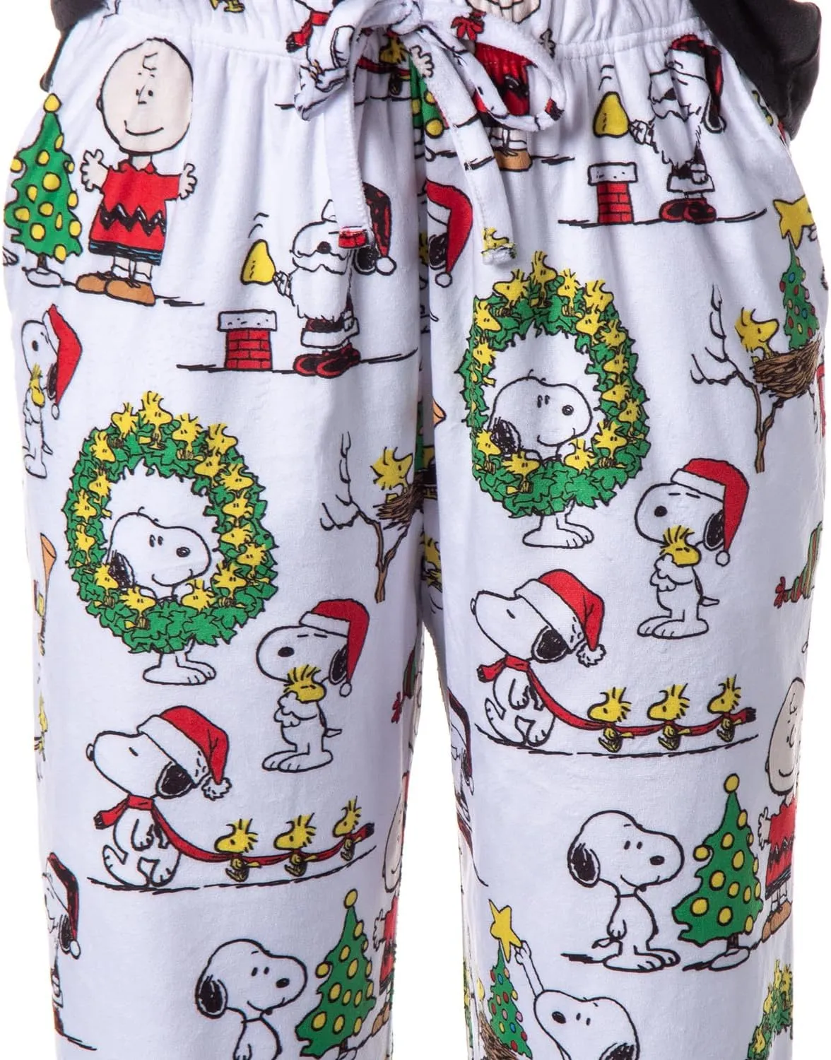 Peanuts Womens' Christmas Charlie Brown Snoopy Santa Sleep Pajama Pants
