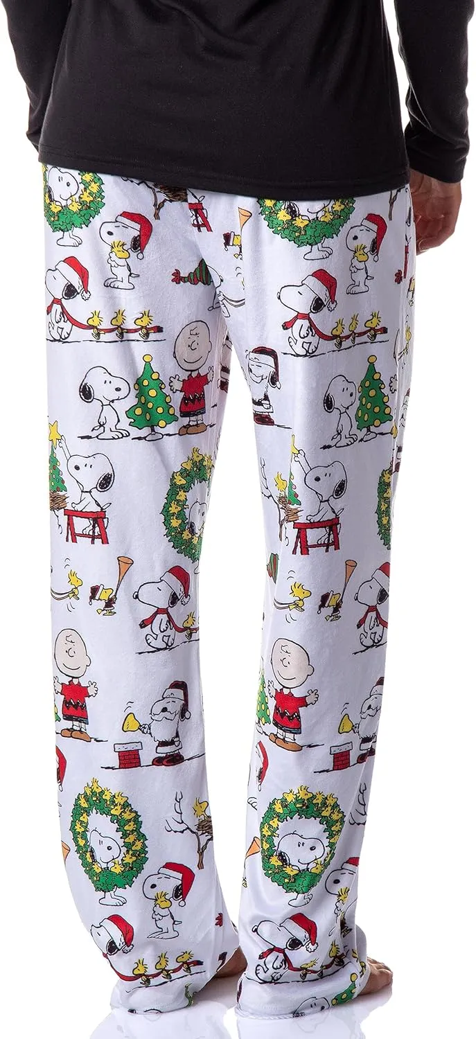 Peanuts Womens' Christmas Charlie Brown Snoopy Santa Sleep Pajama Pants