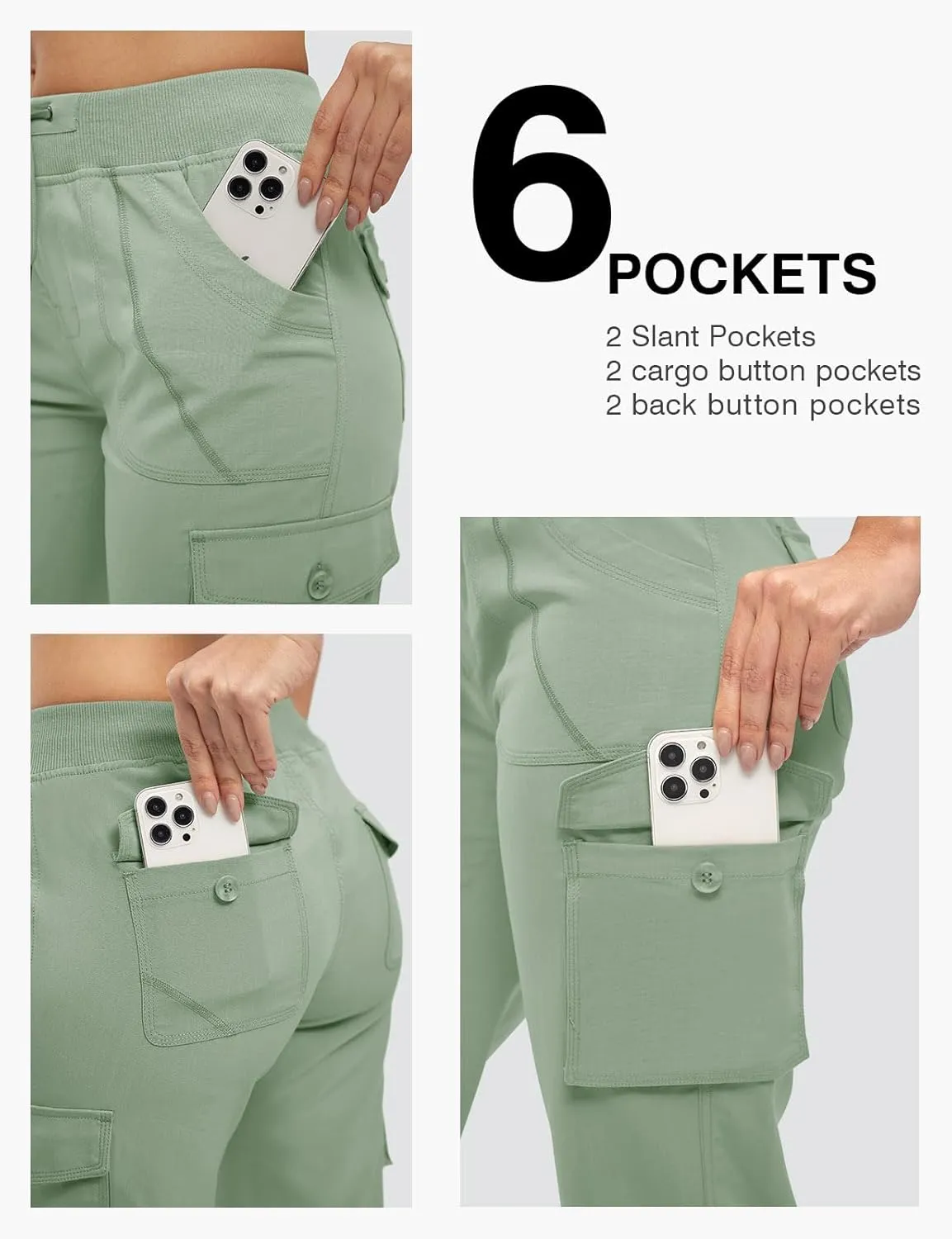 Rdruko Women's Cargo Capris Hiking Pants Lightweight Quick Dry Summer Outdoor Casual Travel Pants with Pockets