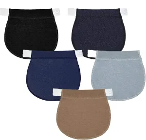 SATINIOR 5 Pieces Women Maternity Adjustable Belly Bands Pants Extender, 7.3 x 6.5 Inch Pregnancy Pants Waistband Extender for Pregnant Women Belly Bands Pants Waist Trouser Jeans