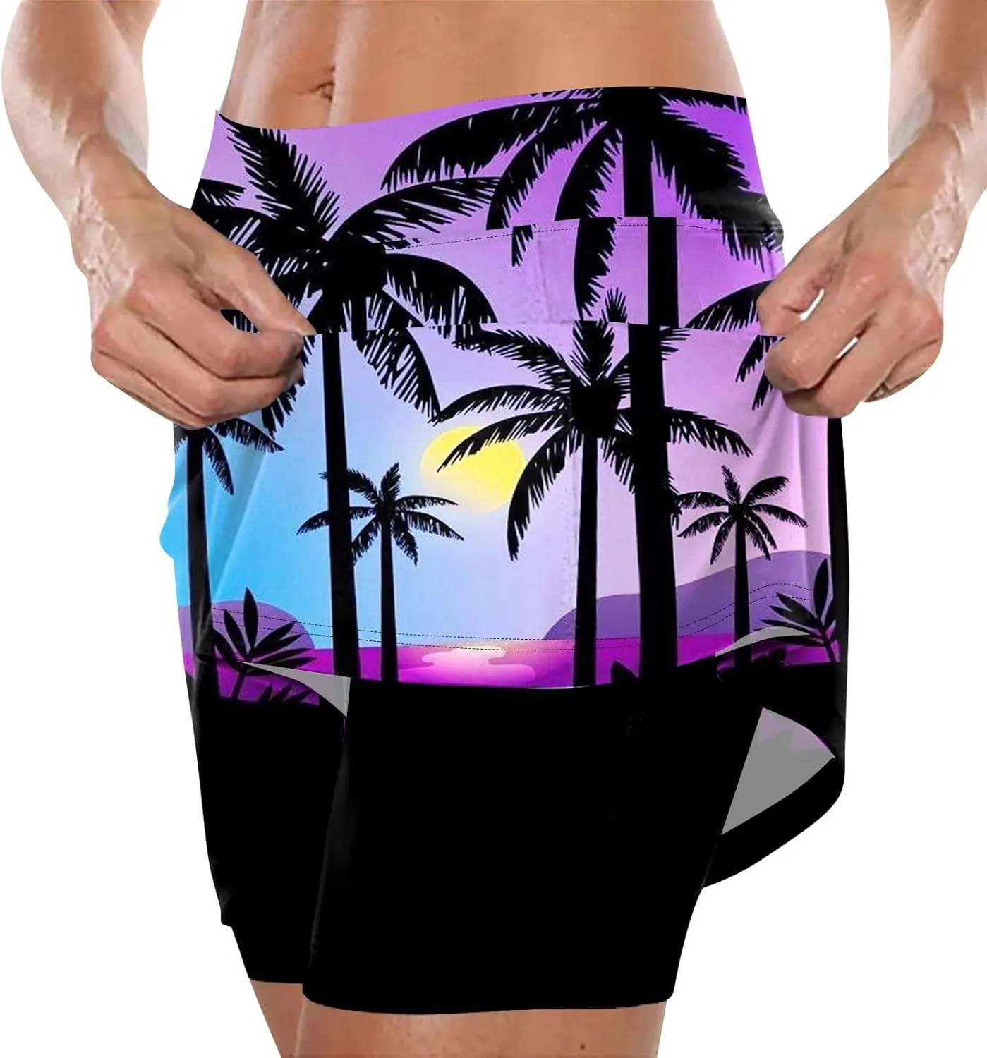 Skirts for Women Lightweight Joggers Athletic Workout Skorts Printed Sports Pants Tummy Control Athletic Shorts