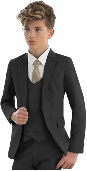 Slim Fit Suit for Boys Peak Lapel Boys Formal Suit Set Blazer Vest Pants Boys Party Suit Wedding Tuxedos