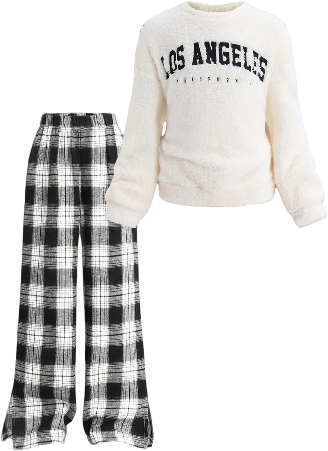 SOLY HUX Cute Clothes for Girls Sweatsuit Sets Crewneck Casual Sweatpants 2 Piece Outfits Sweatshirt and Pants