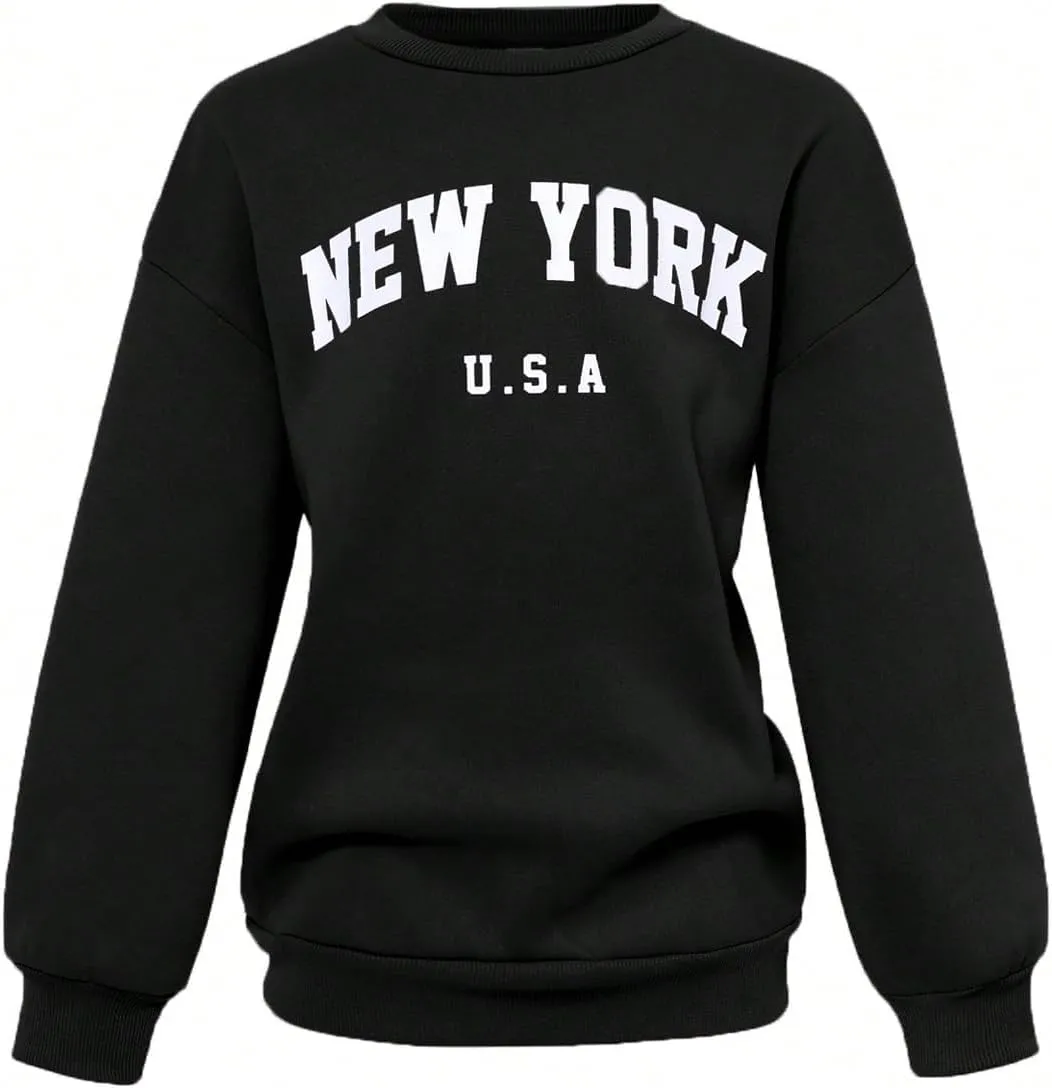 SOLY HUX Cute Clothes for Girls Sweatsuit Sets Crewneck Casual Sweatpants 2 Piece Outfits Sweatshirt and Pants