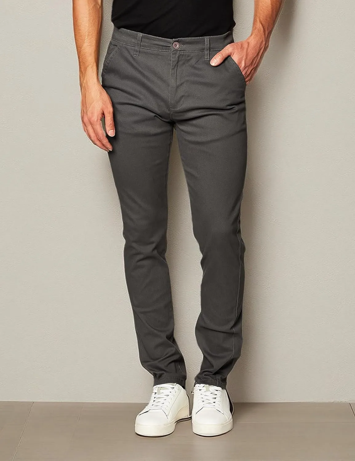 Southpole Men's Flex Stretch Basic Long Chino Pants