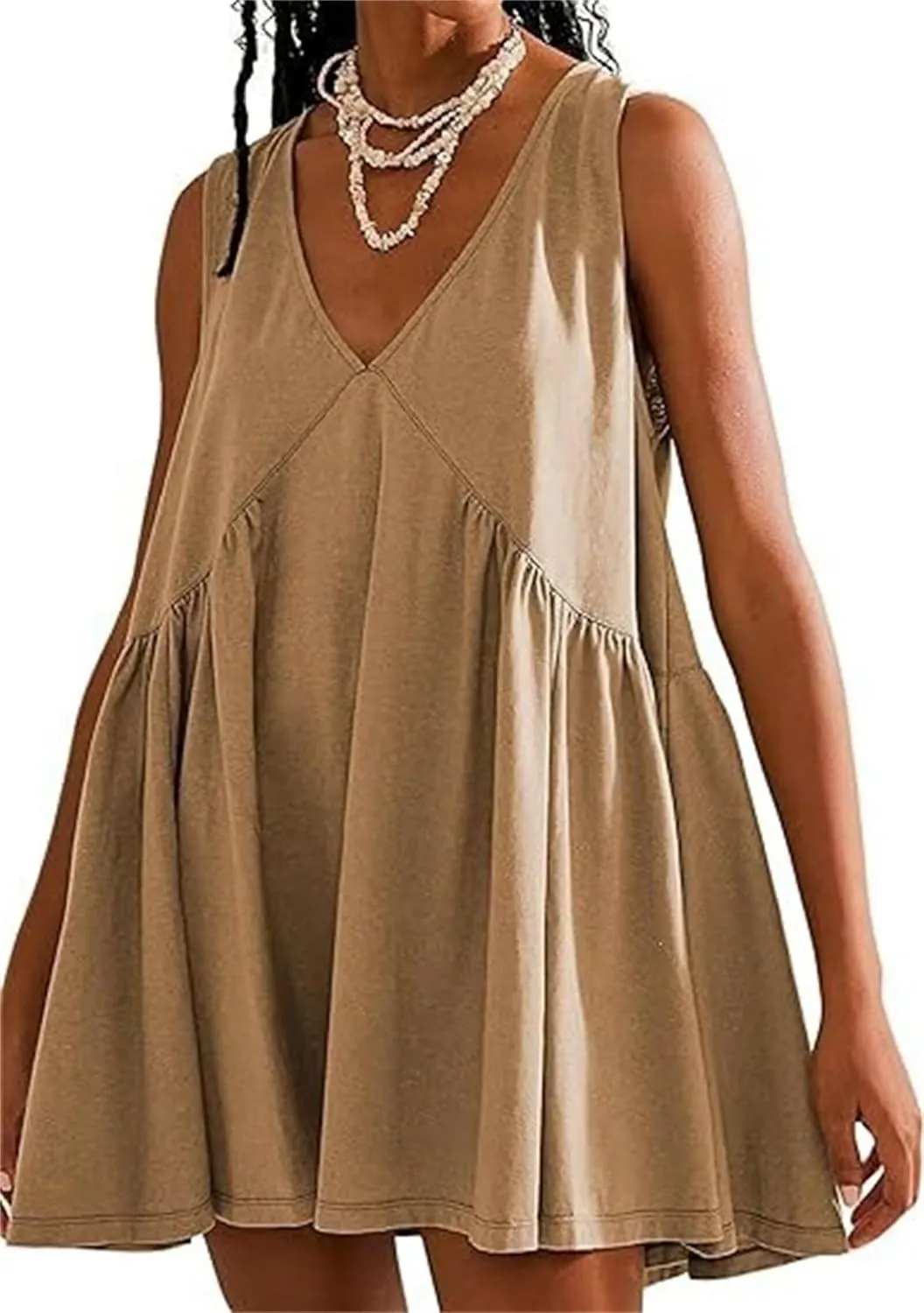 Sundresses for Women Sleeveless Mini Short Summer Dresses Casual Loose Beach Sundress Cute Sports Mini Dress Sexy